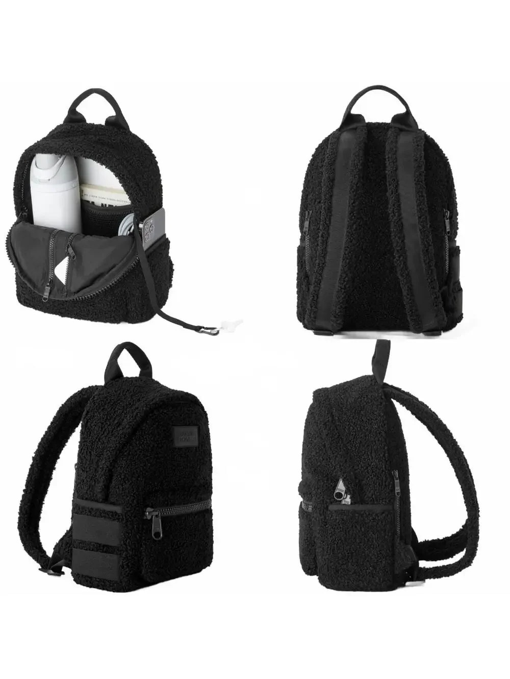 Dagne Dover Dakota Shearling Backpack Limited Edition - Onyx Black NEW Small